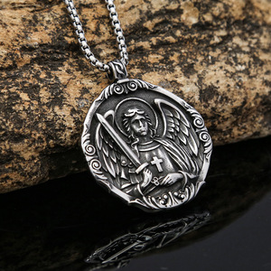 yunnique Angel Wings Pendant Titanium Steel Necklace Men's Religious <b>Cross</b> Jewelry Gift Fashion Pendant Necklaces - Product Image 1