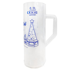 Großhandel 200ml Plastik bierkrüge Elegante geformte Trinkgläser Benutzer definiertes Logo Gedrucktes klares Geschenk - Product Image 3