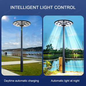 <span class=keywords><strong>Lampe</strong></span> de mât de jardin à énergie <span class=keywords><strong>solaire</strong></span> à haute efficacité ronde tout en un lumière <span class=keywords><strong>solaire</strong></span> OVNI extérieure intégrée - Product Image 5