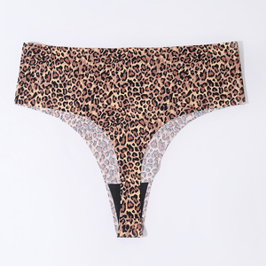 Wholesale Lady Women Sexy Leopard Thong Breathable Ice <strong>Silk</strong> Seamless Panties Knickers <strong>Nickers</strong> for Ladies - Product Image 3