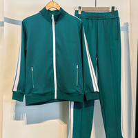 Ensemble de veste et pantalon de survêtement décontracté pour homme, effet délavé, avec fermeture éclair, style streetwear, personnalisable avec logo, pour le sport