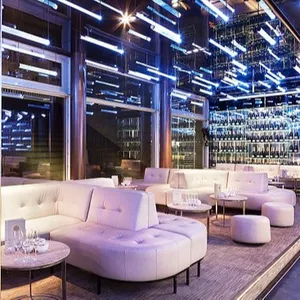Set di divani di lusso all'ingrosso mobili da bar per discoteca in pelle bianca hotel in attesa reception lobby booth sofa set