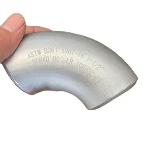 seamless butt welded pipe 6061 t6 1.5D LR SCH40 thickness aluminum elbow 90deg dia 100mm