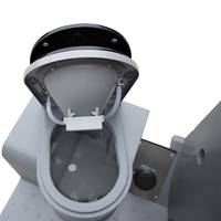 Toilettes portables Toppla modernes, écologiques et durables en HDPE avec mur mobile et montage sur remorque pour toilettes extérieures