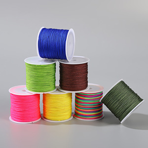 Cordon tressé en <span class=keywords><strong>nylon</strong></span> 0,8 mm, 50 m/bobine, plus de 70 couleurs, fil résistant à la décoloration pour la fabrication de bijoux, fil à perler pour bracelet, artisanat DIY, vente en gros - Product Image 3