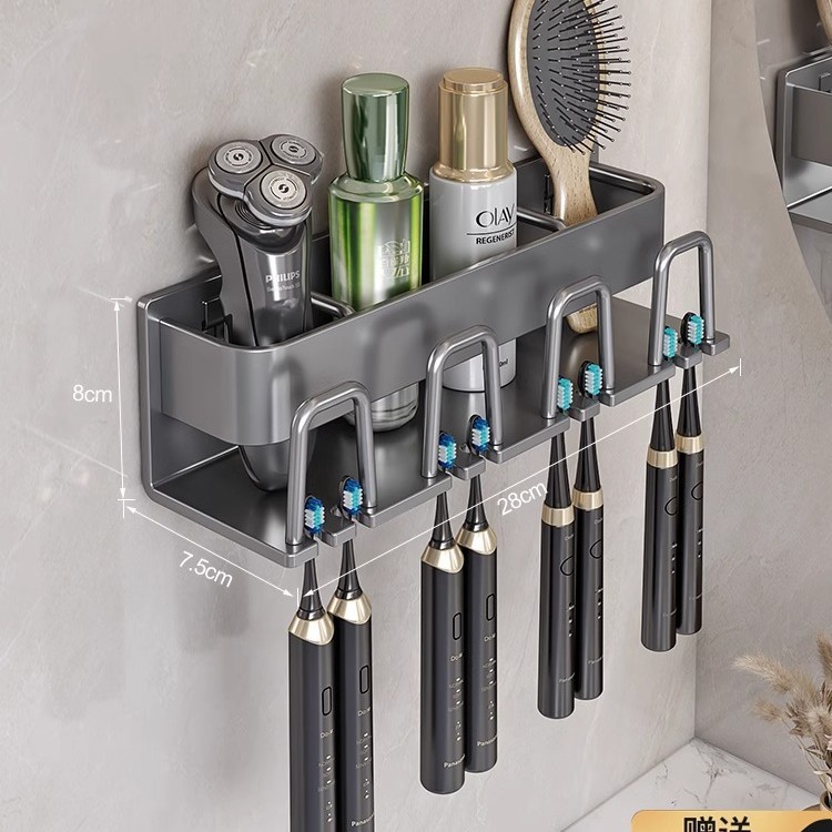 Porte-gobelet gris anthracite à 4 emplacements (sans gobelet) - amovible