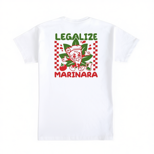Maglietta promozionale unisex per adulti bianca con stampa 'Legalize Marinara' - Product Image 2