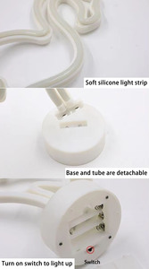 ไฟนีออนอะคริลิกรูปหัวใจแบบขายส่ง ไฟตั้งโต๊ะ ไฟกลางคืน LED สำหรับตกแต่งห้องนอน งานปาร์ตี้<span class=keywords><strong>คริสต์มาส</strong></span> ห้องเด็ก - Product Image 3
