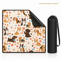 Tapis de Mahjong Puppy Club sans règles, 31,5x31,5 pouces, tapis de poker, tapis de Mahjong américain, tapis de table de jeu, tissu de Mahjong, sac de rangement