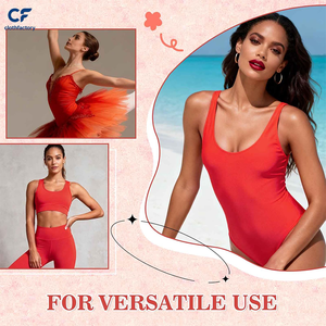 Tela de nailon y elastano naranja oscuro para trajes de baño y ropa deportiva, elástica en 4 direcciones, para deportes, danza, yoga y costura - 1 yarda - Product Image 4