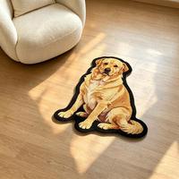 Tapis personnalisé pour animaux de compagnie, tapis en peluche en forme de chien irrégulier, tapis décoratif personnalisé avec portrait d'animal, cadeau pour les amoureux des animaux