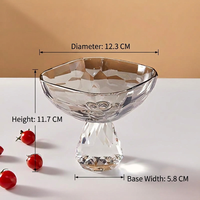 Bol sur piédestal en verre cristal K9, plat de luxe pour desserts et bonbons, idéal pour hôtels, buffets, restaurants, présentation, personnalisation OEM