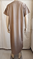 Thobe à manches courtes pour homme, robe marocaine respirante, Jubbah islamique pour la prière, tenue de mosquée, robe musulmane légère de couleur unie, OEM