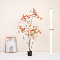 Planta Artificial de Nandina Domestica en Maceta, Decoración para Interiores, Hogar, Oficina, Jardín, Árboles Artificiales, Plantas Falsas