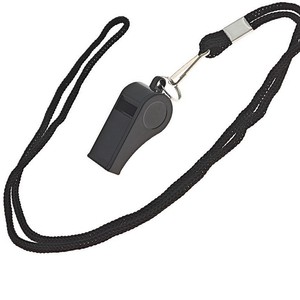 Silbato de plástico negro con cordón para porristas y árbitros deportivos - Product Image 5