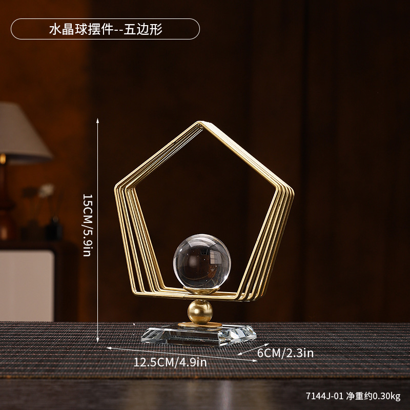 7144J-01 ลูกแก้วคริสตัลประดับ - ทรงห้าเหลี่ยม