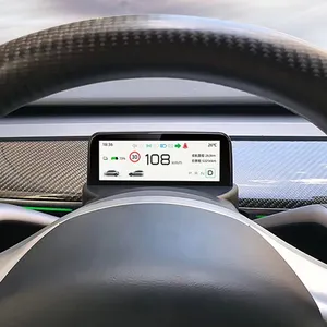 Tesla Instrument Hud Pengukur Gigi Digital, Pengukur Posisi Gigi Dasbor Digital Baru 4.6 Inci untuk Tesla Model 3 Model Y