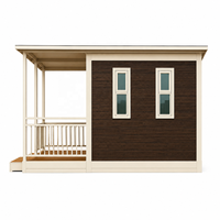 Maison préfabriquée en conteneur avec grande terrasse et auvent pour studio de jardin, bureau extérieur et chambre d'hôtes