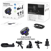 Chargeur de voiture sans fil à refroidissement magnétique avec protection OTP/OVP, charge rapide QC3.0, port Type-C pour 12/13/14/15/16/17