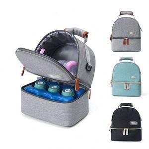 Sac à dos isotherme pour biberons avec compartiment réfrigérant pour pique-niques et rangement des accessoires de tire-lait - Product Image 1