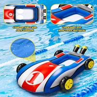 Nouveau Bouée de Natation Gonflable pour Enfants en Forme de Voiture en PVC avec Pompe Manuelle Tapis de Jeu Aquatique Portable pour l'Extérieur
