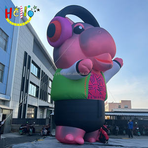 Пользовательская модель ресторана животных МО Денг розовый огромный мультфильм Бегемот надувной талисман - Product Image 3