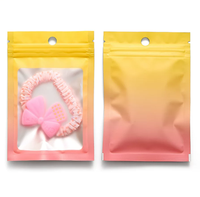 Pochette Ziplock Personnalisable Bicolore Transparente avec Fenêtre et Trou de Suspension en Feuille d'Aluminium pour Emballage de Bijoux et Accessoires Capillaires