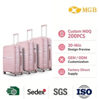 Ensemble de Bagages MGB PP à Coque Rigide, 3 Pièces, Mode Unisexe, Valise de Voyage Emboîtable à Roues Pivotantes