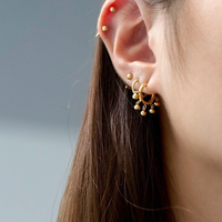 Boucle d'oreille de luxe en argent 925, aiguille en plaqué or, bijoux de piercing pour le corps, style INS, résultats de bijoux, clous d'oreilles, charme pour femmes