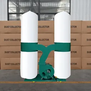 Double-cylinder large industrial dust collector bag dust collector for engraving machine high power woodworking vacuum cleaner