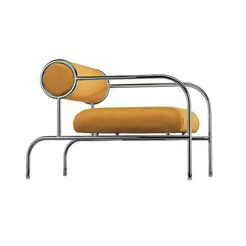 2024 Hot Selling Light Luxury Lounge Chair Única cadeira de aço inoxidável na sala