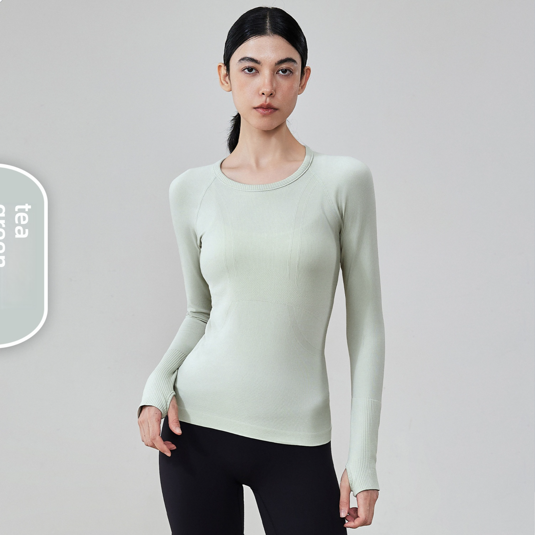 Women's Spring Seamless Yoga Top Round Neck Long Sleeve Breathable Waist-Cinching Activewear Buy Bulk Items for Resale
