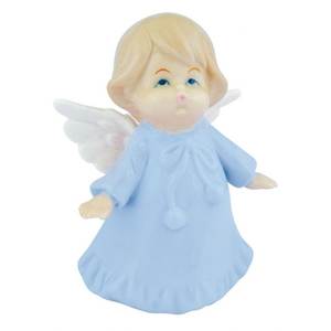 Escultura de Ángel de Cerámica Azul Cielo, 6.5*5.2*9.9 Pulgadas, Diseño de Ángel - Product Image 1