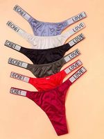 공장 도매 특가 러브 시크릿 레터 글리터 G 스트링 심리스  thong 여성용 라인스톤 팬티 OEM/ODM 여성 속옷