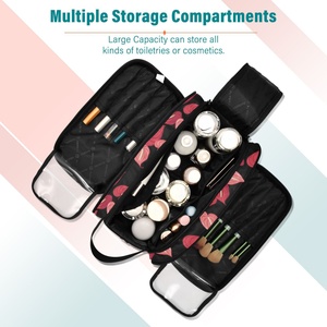 Hawaii Anthurium Design Custom Travel Cosmetic Bags Portable Makeup Bag <b>Toiletry</b> Pouch Beauty <b>Storage</b> Makeup Bag for Women - Product Image 5