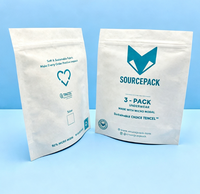 Sacs refermables en papier kraft blanc biodégradable imprimés sur mesure, pochettes compostables pour l'emballage de sous-vêtements et de vêtements