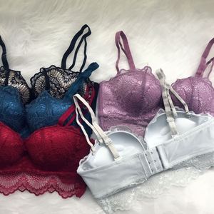 All'ingrosso reggiseno a <span class=keywords><strong>balconcino</strong></span> Push up Sexy in pizzo Plus Size biancheria intima con ferretto foderata in spugna - Product Image 3