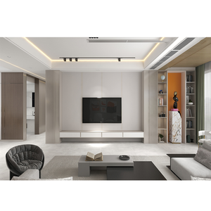 Mueble de TV de Pared para Sala de Estar, Diseño Moderno de Mediados de Siglo, Panel de Madera Ajustable, Personalizable, Resistente y sin Pintura - Product Image 3