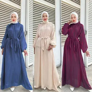 Arabic Dubai Abaya Kaftan Style Prom Dress Crew Neck Latest Abaya Designs De Dubai Traditional Muslim Clothing