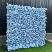 Mur de fleurs artificielles en soie 5D, rose, 240*240cm, idéal pour la décoration de studio photo et les mariages - Vente chaude
