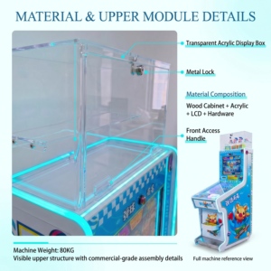 Machine <span class=keywords><strong>de</strong></span> flipper commerciale pour enfants, jeu d'arcade à monnayeur avec écran LCD et vitrine à prix en acrylique - Product Image 4