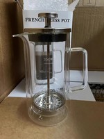 600ml résistant à la chaleur à double paroi en verre borosilicaté à haute teneur en acier inoxydable cafetière outils presse française