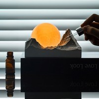 Lampe diffuseur d'arômes créative personnalisée en forme de lune, veilleuse en pierre pour huiles essentielles, parfum d'aromathérapie pour chambre à coucher et table de chevet