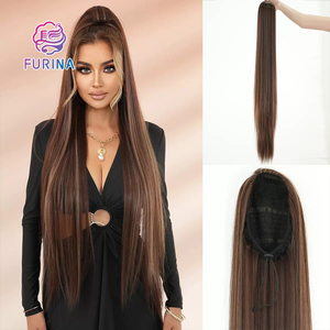 FURINA 2025 extension per capelli con <span class=keywords><strong>coda</strong></span> <span class=keywords><strong>di</strong></span> <span class=keywords><strong>cavallo</strong></span> marrone dritto sintetico Extra lungo resistente alla finitura opaca - Product Image 6