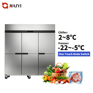 Commercial Upright Kitchen Refrigerator 6 Door Air Cooling Vertical Kitchen Freezer Fridge - Product Image 1