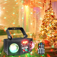 WUZSTAR-Lámpara LED de discoteca con bola mágica doble, sonido RGB y control remoto para eventos navideños, iluminación decorativa láser para DJ