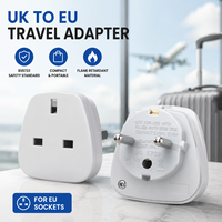 Adaptateur de voyage blanc Royaume-Uni vers UE BS5733 13A 250V, convertisseur compact britannique 3 broches Type G vers Schuko pour les vacances