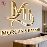 Letreros Comerciales Personalizados para Exteriores, Letras Iluminadas de Acero Inoxidable, Letrero Circular Redondo, Letrero Luminoso LED con Logotipo