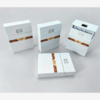 Emballage personnalisé résistant aux enfants pour pré-rouleaux de papier, boîte en carton conique à bouton-poussoir CR, style cigarette, pour joints de papier.