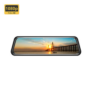 Caméra embarquée avec écran tactile de 10 pouces, rétroviseur GPS DVR, caméras avant/arrière 1080P, vision nocturne étanche pour <span class=keywords><strong>Uber</strong></span>/Lyft - Product Image 1